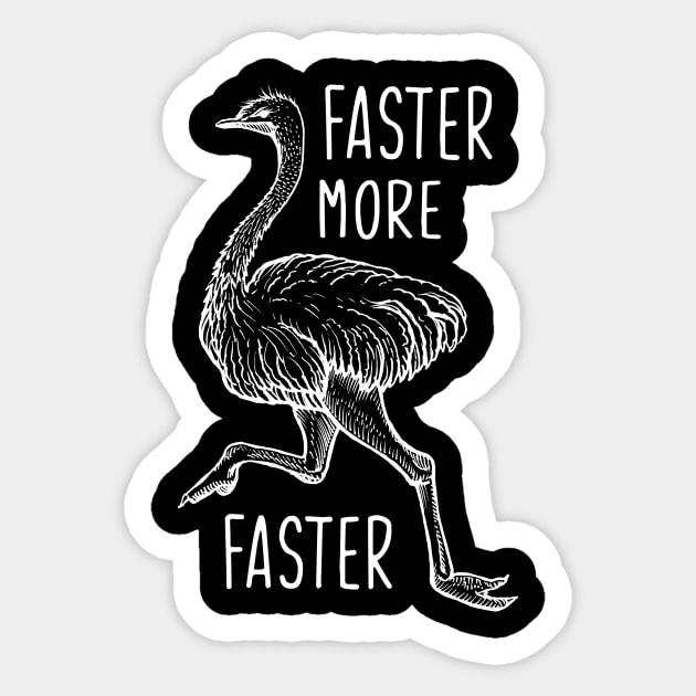 Fast and funny ostrich Sticker by Imutobi